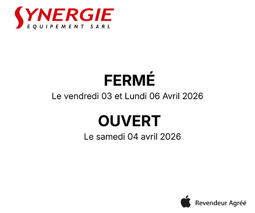 Fermeture vendredi 3 et lundi 6 avril et ouvert le samedi 4 de 8h à midi,