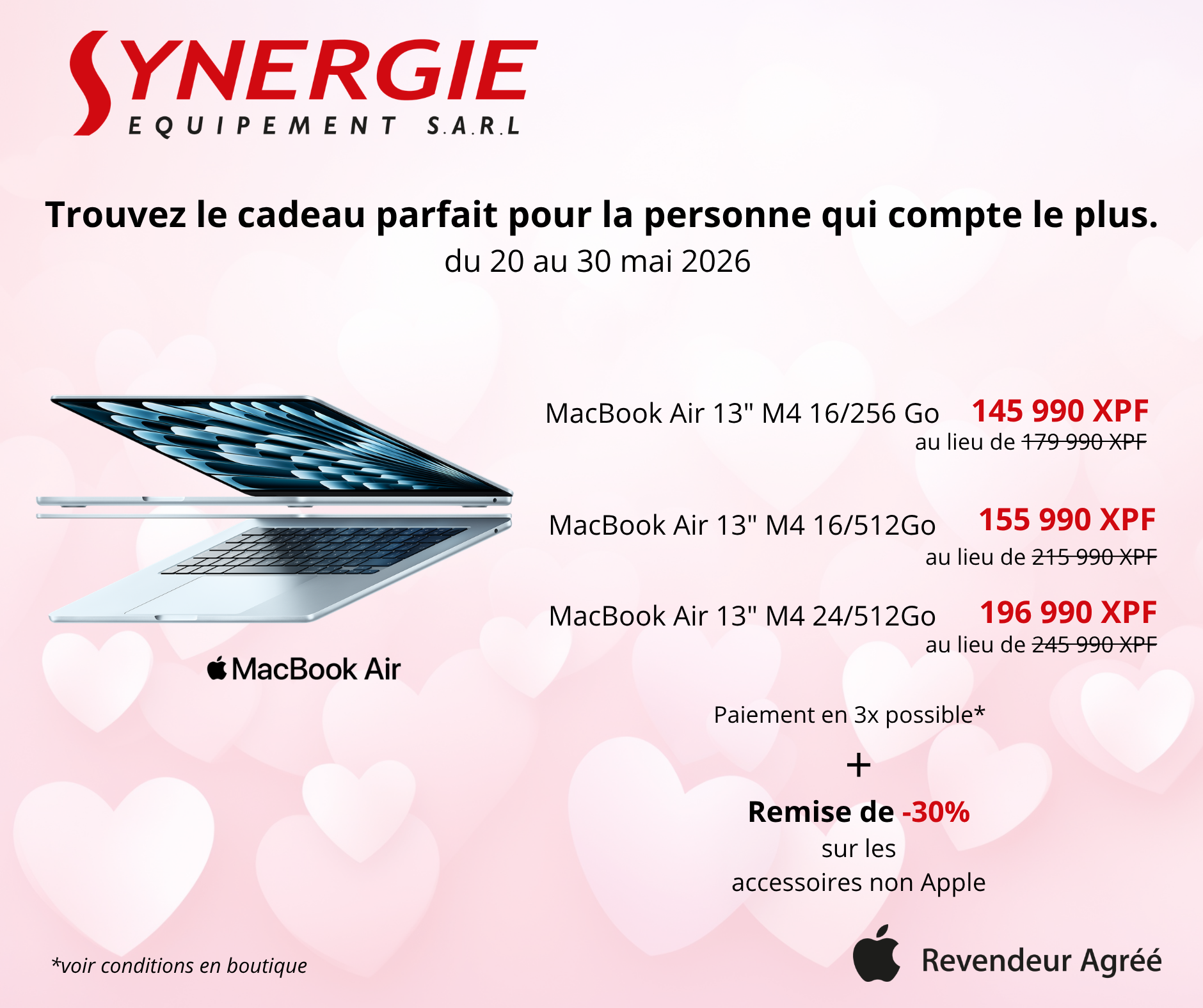 Offres spéciales MacBook Air M4 chez Synergie Équipement
