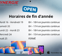 Horaires spéciales de fin d'année,